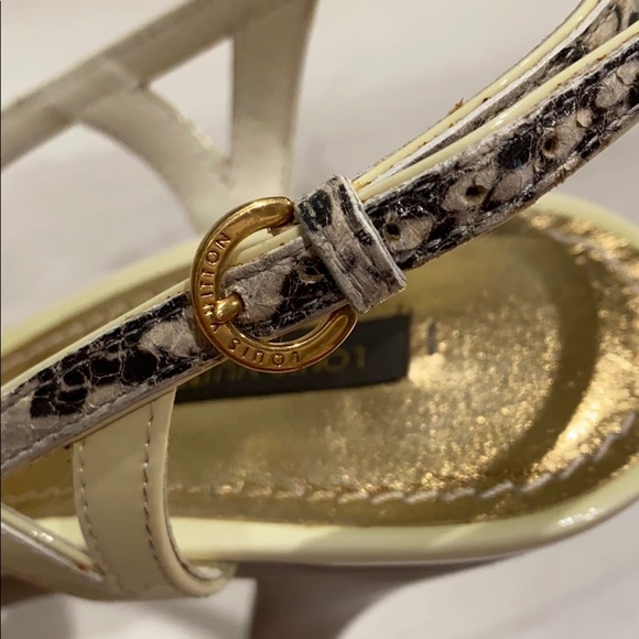 Louis Vuitton Vintage Snake Skin Wood Bottom Heels - 39 - Picture 6 of 10